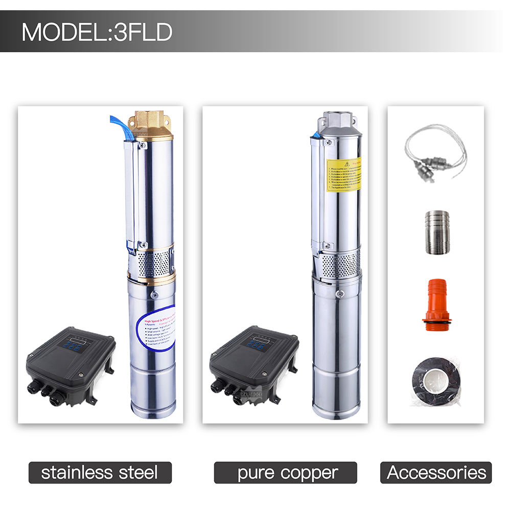 Mars Rock Mars Rock 600W DC48V Outlet 1" Inch DC Brushless Solar Impeller Pump External Controller  Driven By Battery