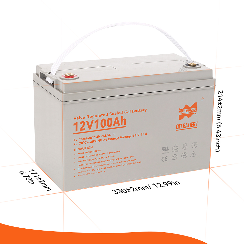 Mars Rock MarsRock GEL battery 12V 100Ah Valve Regulated Sealed Gel Battery Energy Storage  Battery