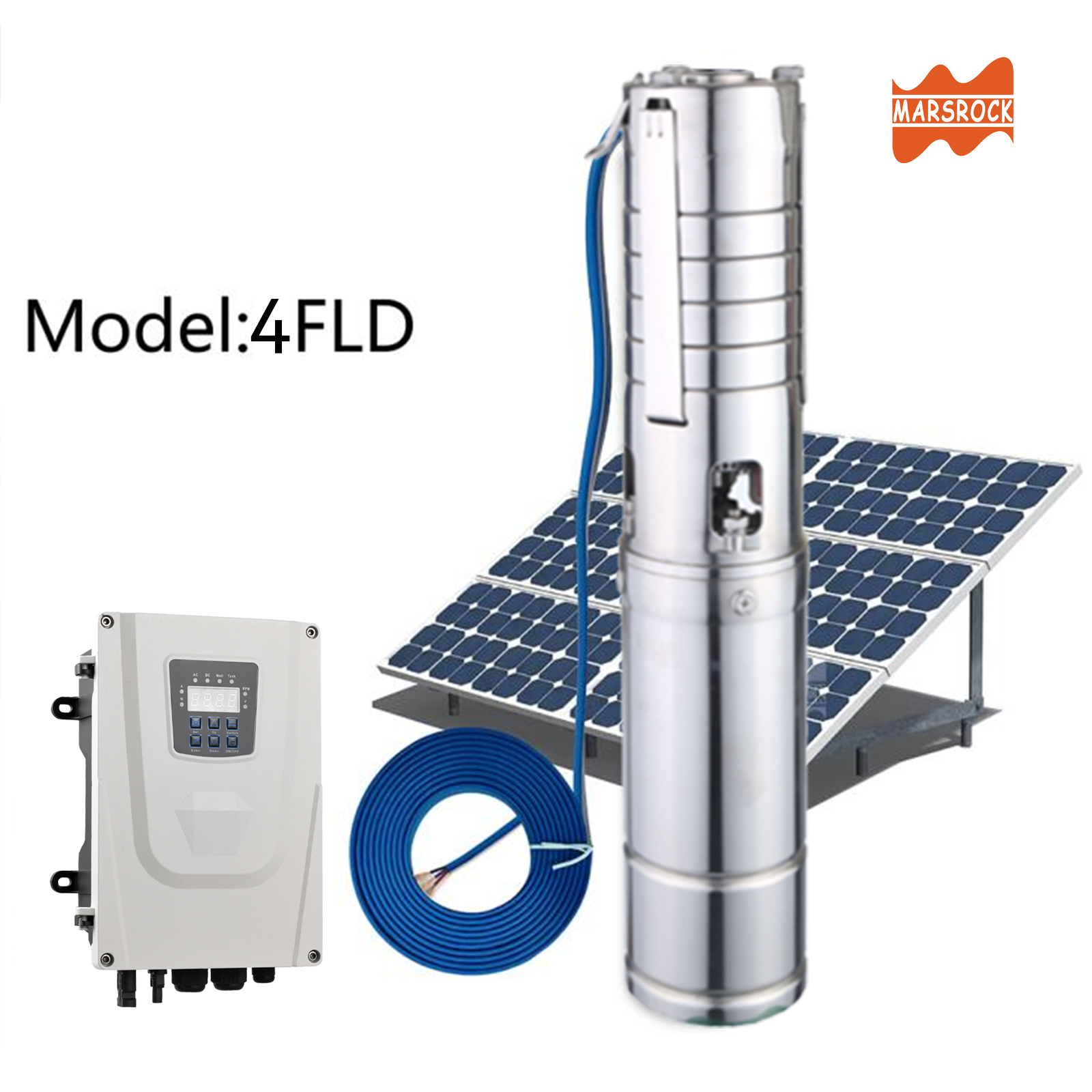 Mars Rock Mars Rock 1300W DC96V Outlet 1.5" Inch Max Flow 10m3/h DC Brushless Solar Impeller Pump External Controller  Driven By Battery