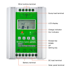 Mars Rock MarsRock 1400W 12V/24V Smart MPPT Booster Wind Solar Hybrid Charge Controller for Wind  0- 800W Solar 0- 600W With Dump Load For Street Lamp Monitor System