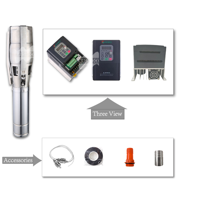 Mars Rock Mars Rock 9000W DC530V AC380V Rated Flow 45t/h Outlet 3" Inch AC/DC Dual-use Water Pump Impeller Pump With External Controller