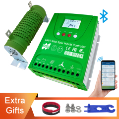 Mars Rock 12/24V 1200W Bluetooth Dump Load Hybrid Wind Solar Charge Controller Wind Turbine Controller MPPT Solar Charge Controller