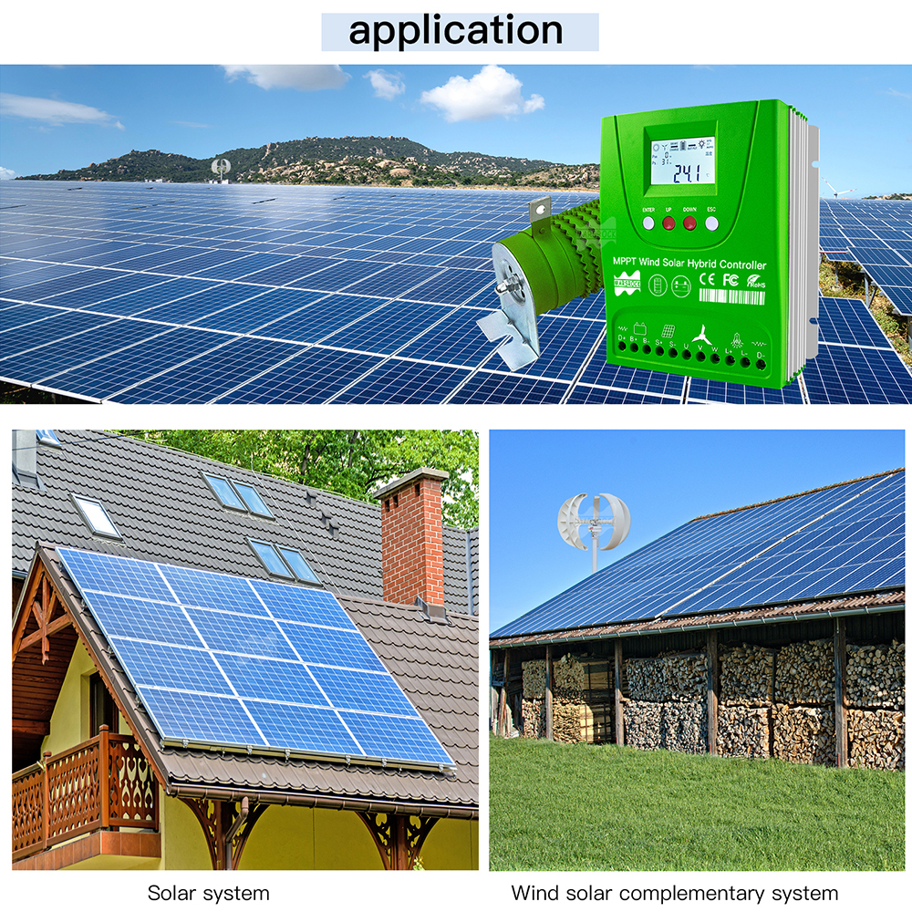 Mars Rock 12/24V 1200W Bluetooth Dump Load Hybrid Wind Solar Charge Controller Wind Turbine Controller MPPT Solar Charge Controller