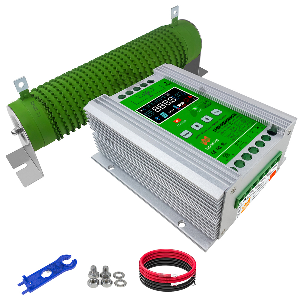 Mars Rock Mars Rock 1200w MPPT Hybrid Wind Solar Controller Charge And Discharge Regulator Deluxe Version For Wind  And Lithium Battery Colorful LCD Display