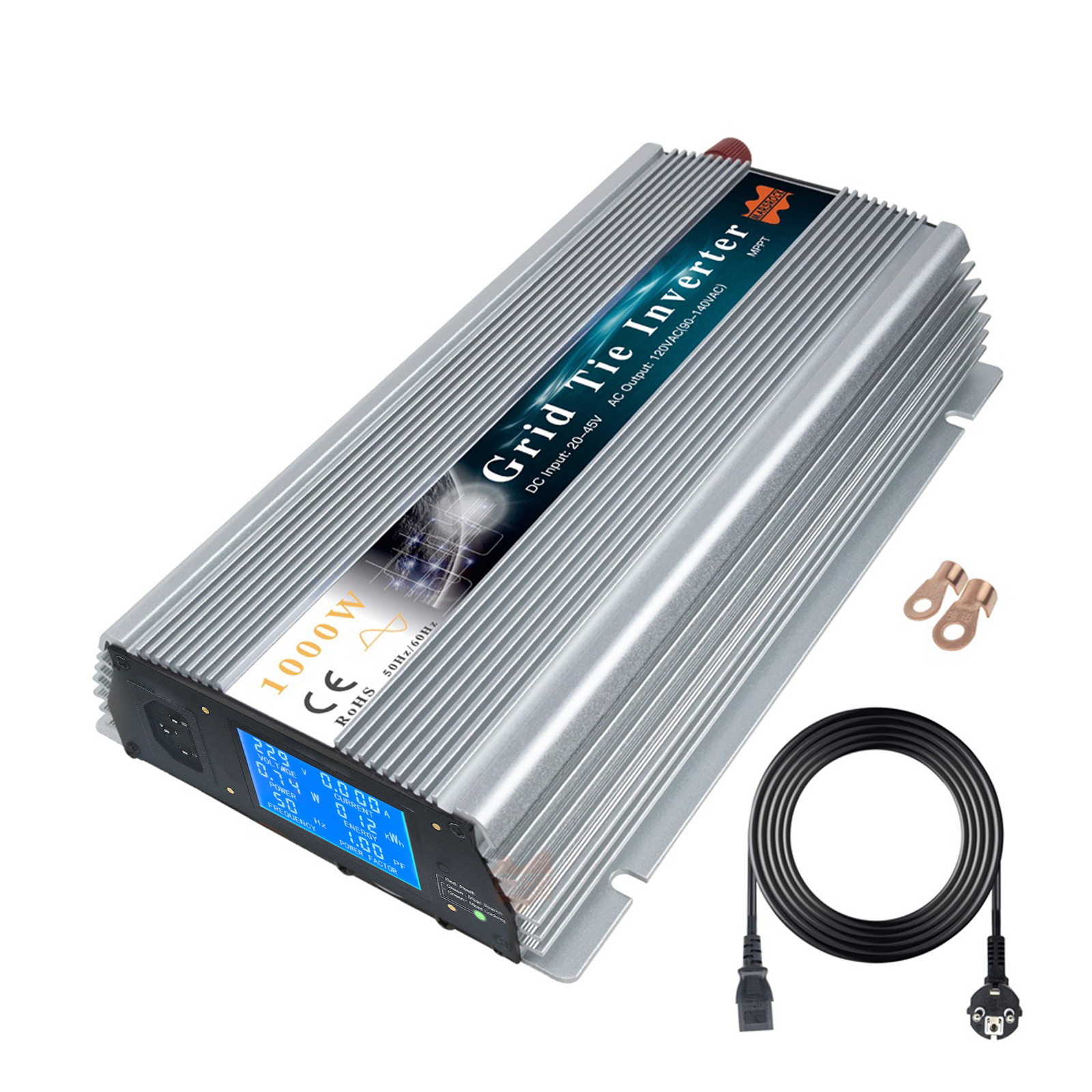 Mars Rock Mars Rock 1000W MPPT Solar Grid Tie Micro Inverter With Display Screen 18V/36V DC to 120V/230V AC MPPT Pure Sine Wave Converter Solar Panel PV Power System Island Distinguished