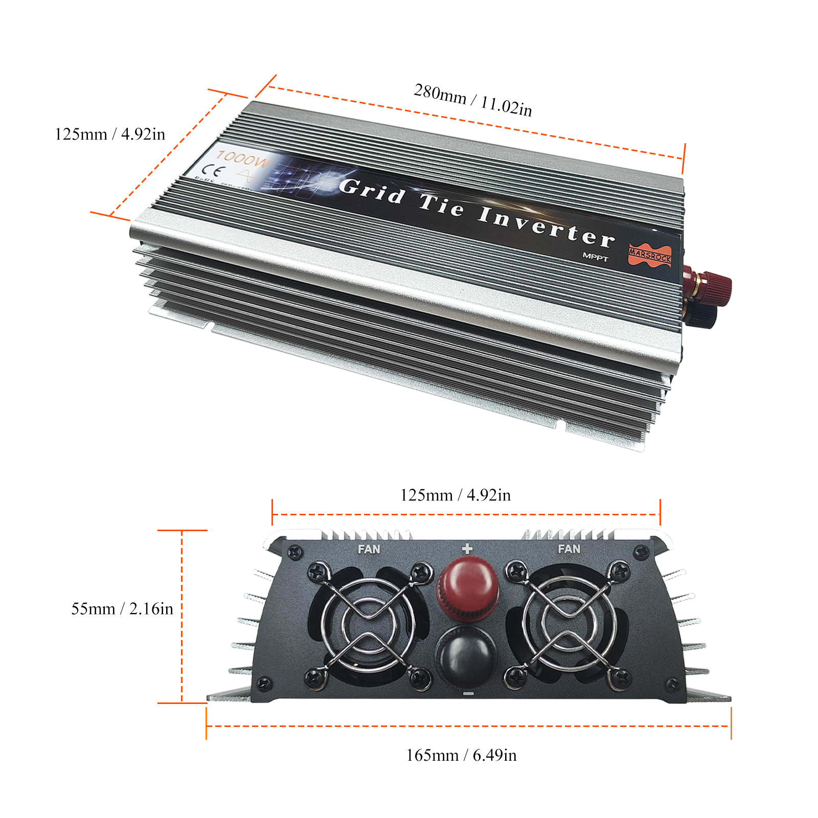 Mars Rock Mars Rock 1300W MPPT Solar Grid Tie Micro Inverter With Display Screen 18V/36V DC to 120V/230V AC MPPT Pure Sine Wave Converter Solar Panel PV Power System Island Distinguished