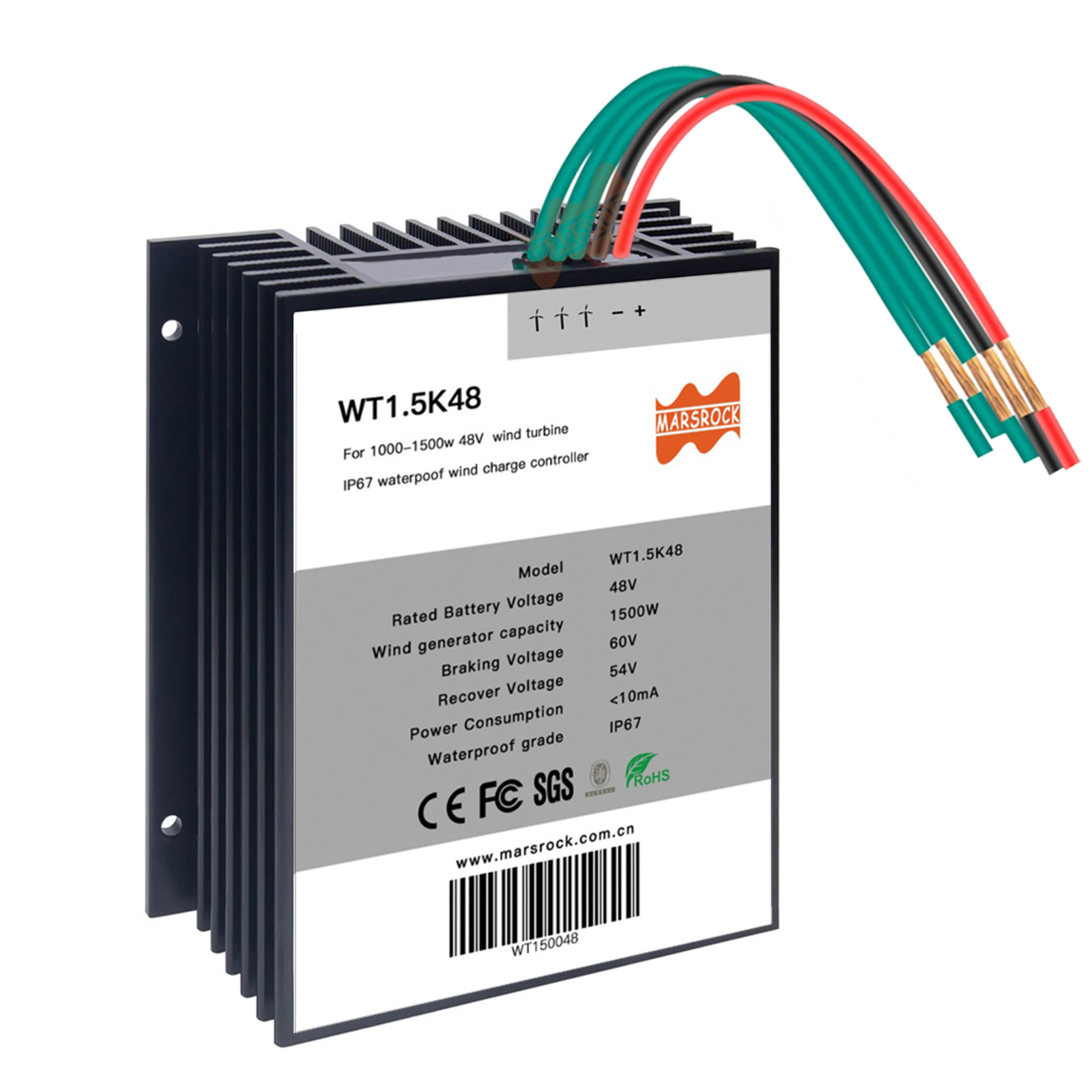 Mars Rock MarsRock 1500W 48V Wind Turbine IP67 Waterproof PWM Wind Charge Controller with Battery Control