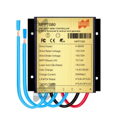 Mars Rock Mars Rock 0~800W 30A Mini Wind Charge Discharge MPPT Controller IP68 Waterproof Regular Auto Match Wind Output DC AC 12/24v Voltage Wind Power System Lithium Lead-Acid Gel Battery