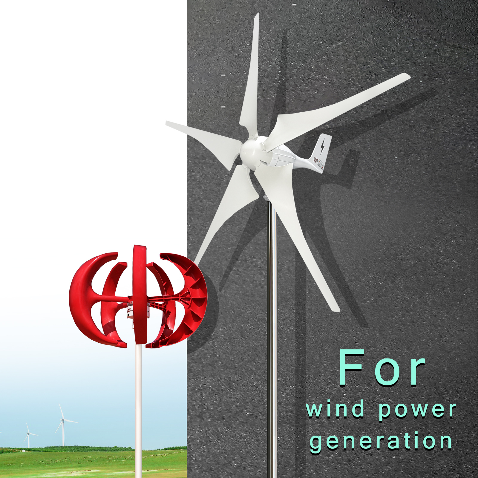 Mars Rock Mars Rock 0~600W  Mini Wind Charge Discharge MPPT Controller IP68 Waterproof Regular Auto Match Wind Output DC AC 12/24v Voltage Wind Power System Lithium Lead-Acid Gel Battery