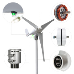 Mars Rock Mars Rock 600W 12V 24V 3 Blades Small Home Wind Turbine Generator MPPT Controller LED Charging Indicator Wind Power Windmill