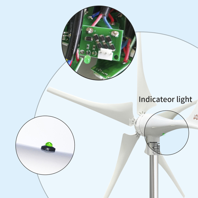 Mars Rock Mars Rock 400W 12V 24V 3 Blades Small Home Wind Turbine Generator MPPT Controller LED Charging Indicator Wind Power Windmill