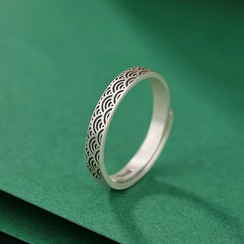 "S999 Pure Silver Couple's Rings for Men and Women - Elegant Design Pure Silver Rings