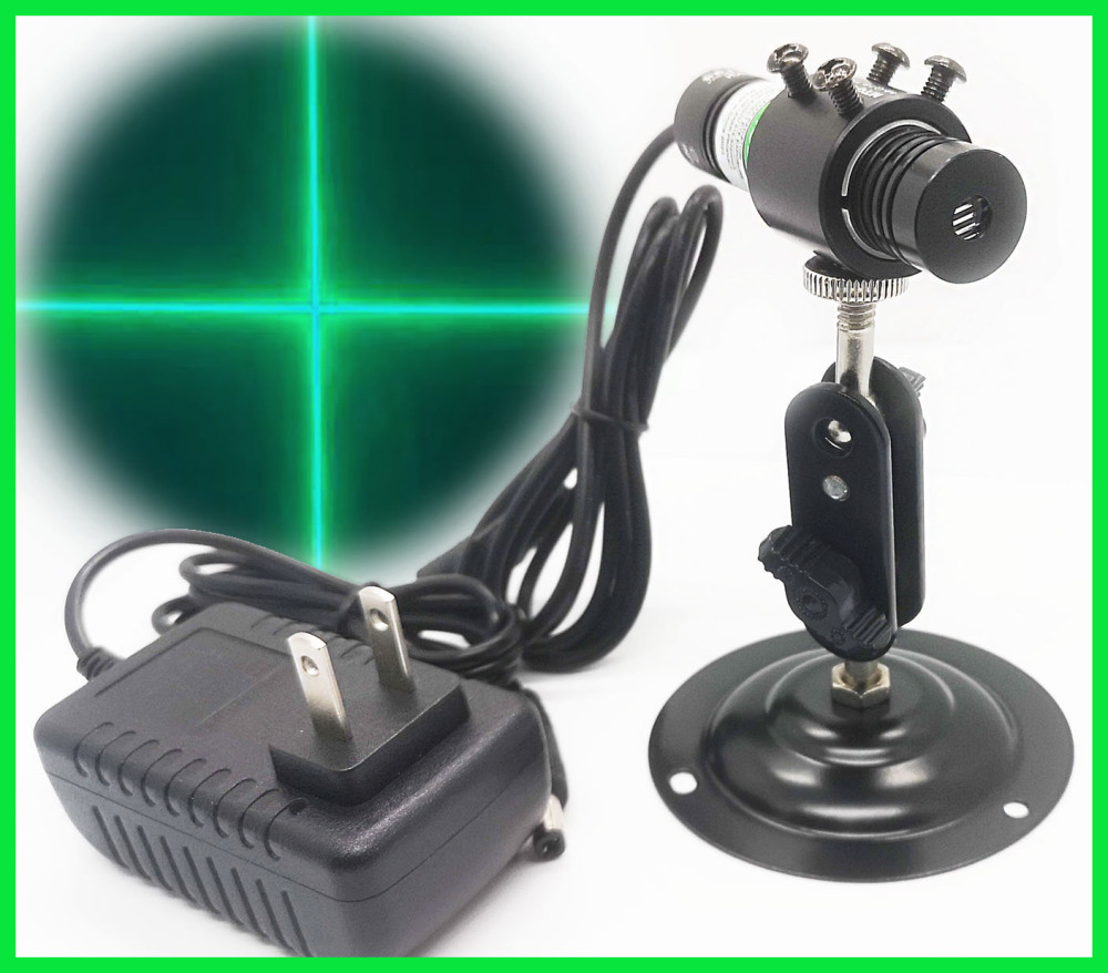 Techhood 18*75 100mW Green ( 532nm) Cross-Line Generator Laser Module/5V-12V