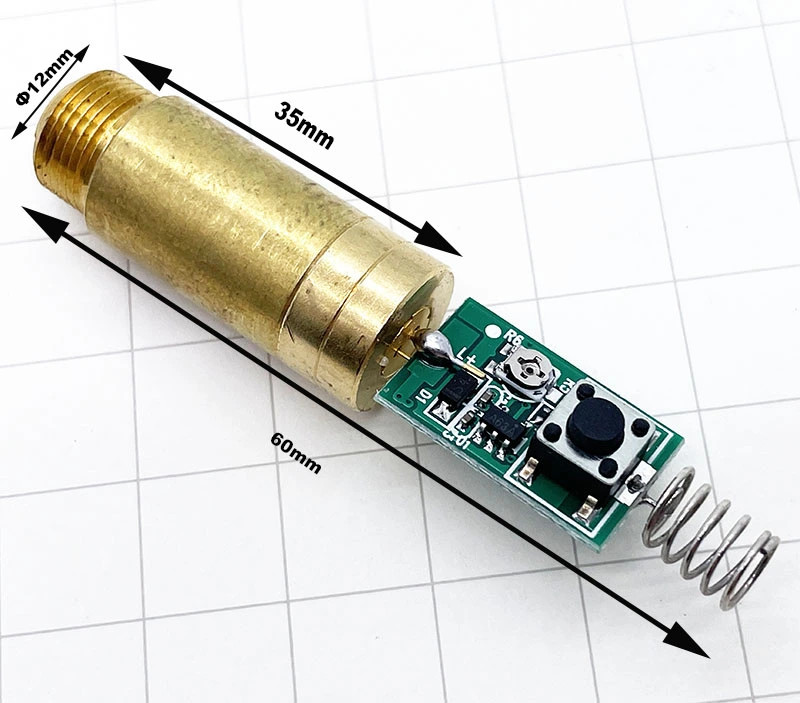 Techhood 12*35 5-10mW Yellow (591nm) Dot Laser Module/3V-3.7V