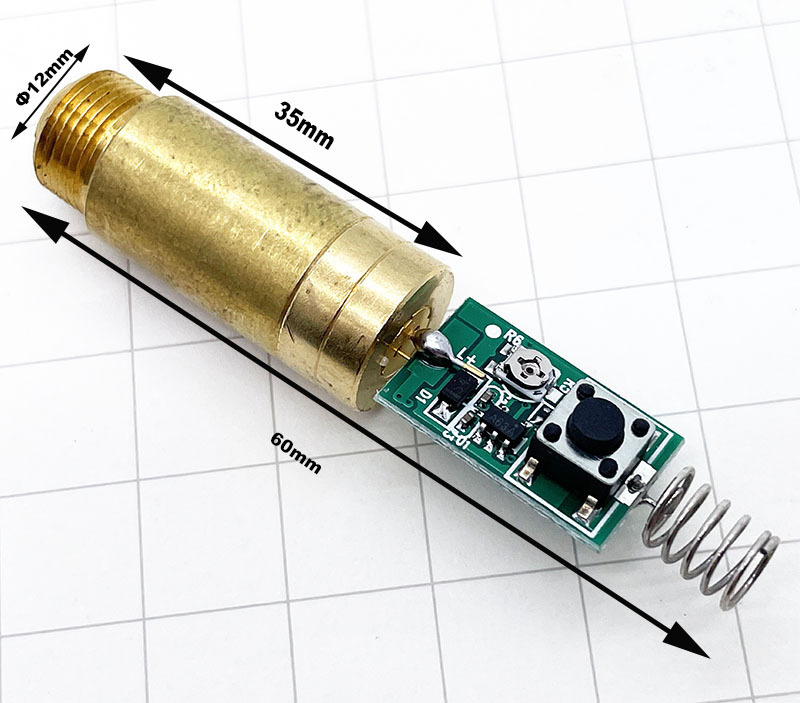 Techhood 12*35 5-10mW Yellow (591nm) Dot Laser Module/3V-3.7V