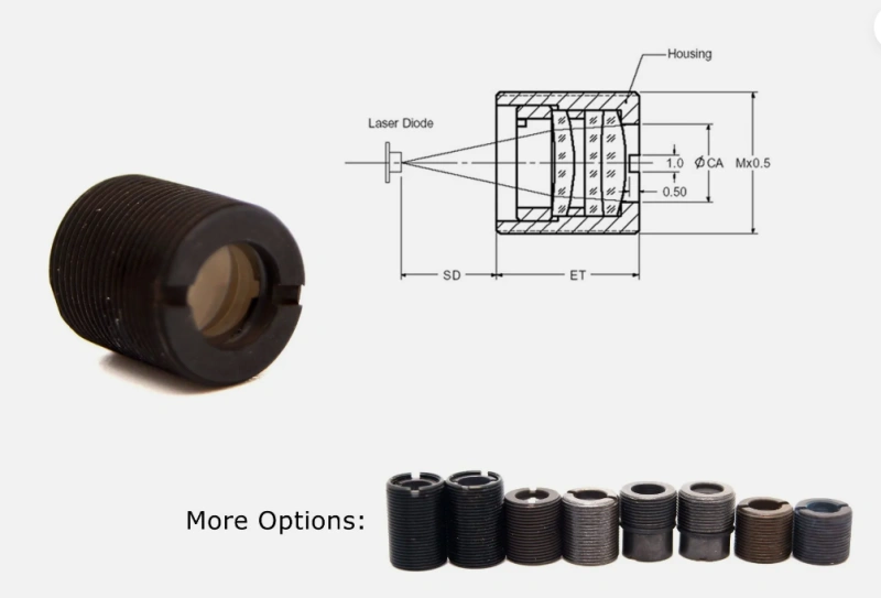 3-Element Collimating Glass Lens Assembly Coated for 405nm Lasers