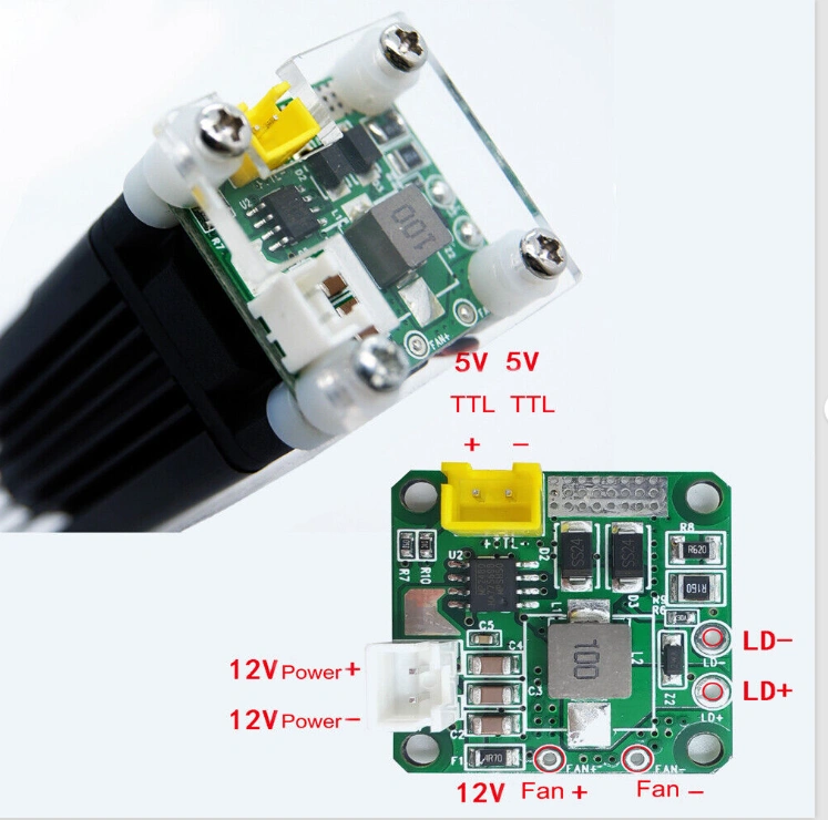 2W+ 450nm Blue Focusing Laser Module (12V) With TTL/PWM