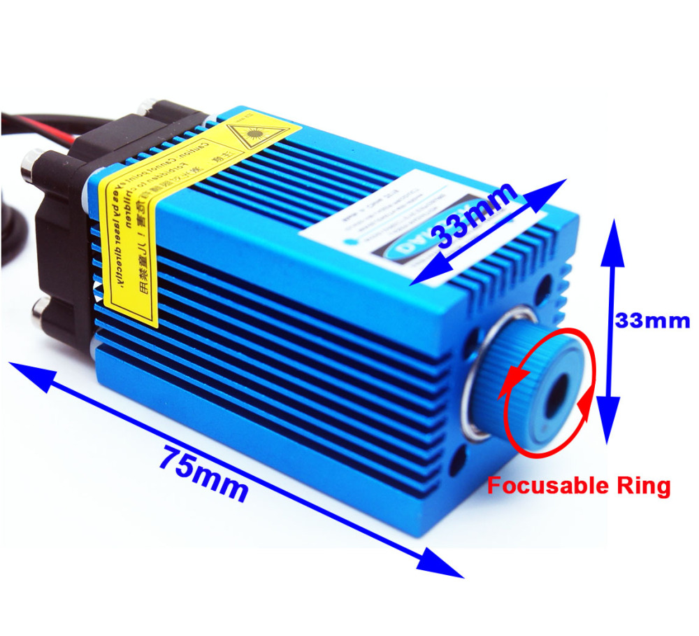Techhood 6W 450nm Blue Focusing Laser Module (12V) With TTL/PWM