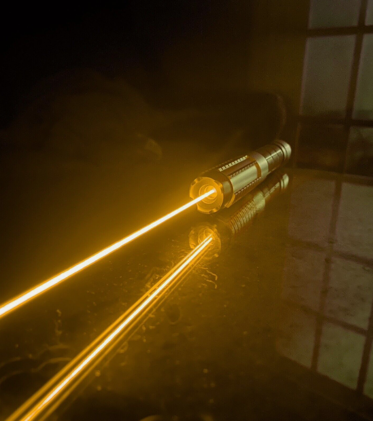 Techhood 593nm Golden Yellow Laser Dot/Stars Laser Pointer Visible Beam Light Torch Y30B