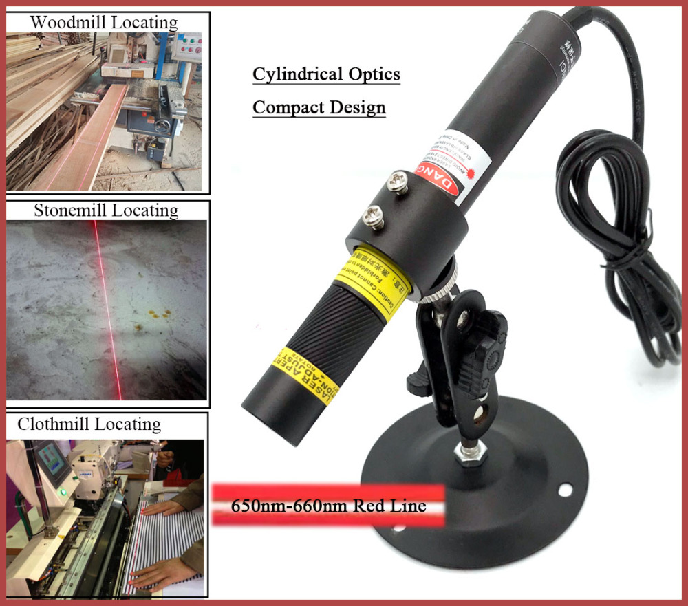 Techhood 16*120 200mW Red (660nm) Word-Line Laser Module with Adjustable Focus (12V)