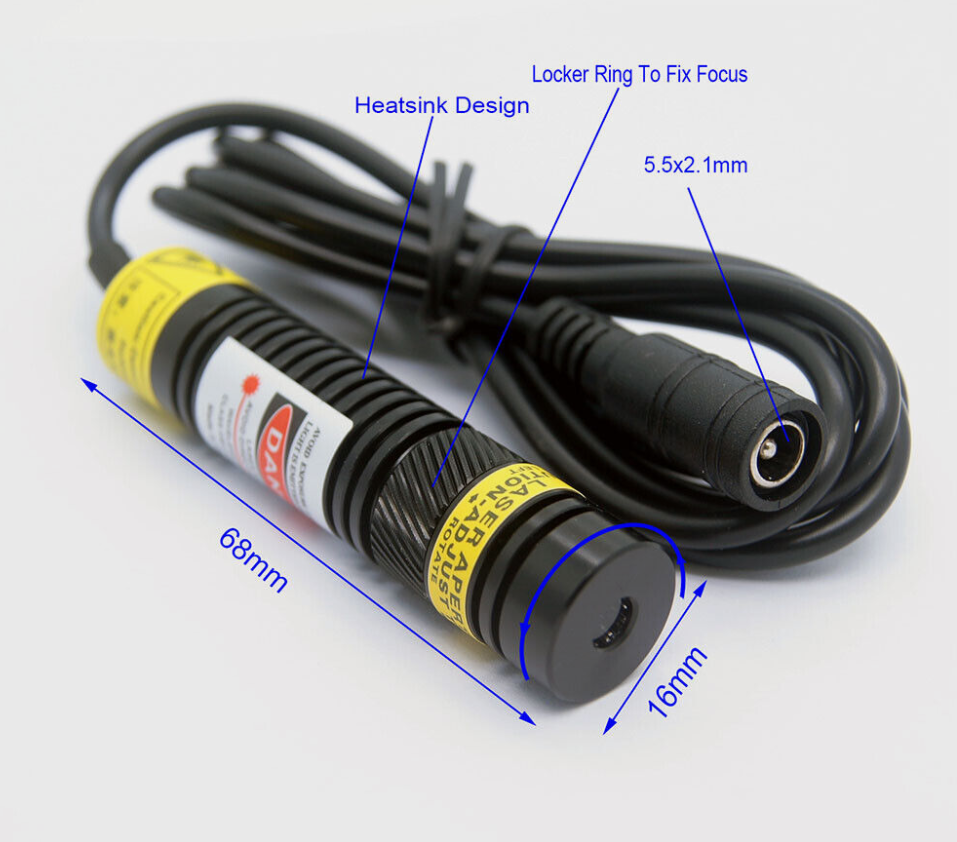 Techhood 850nm 300mW Focusing Infrared (IR) Laser Module with Eliptical Beam (16*68mm)