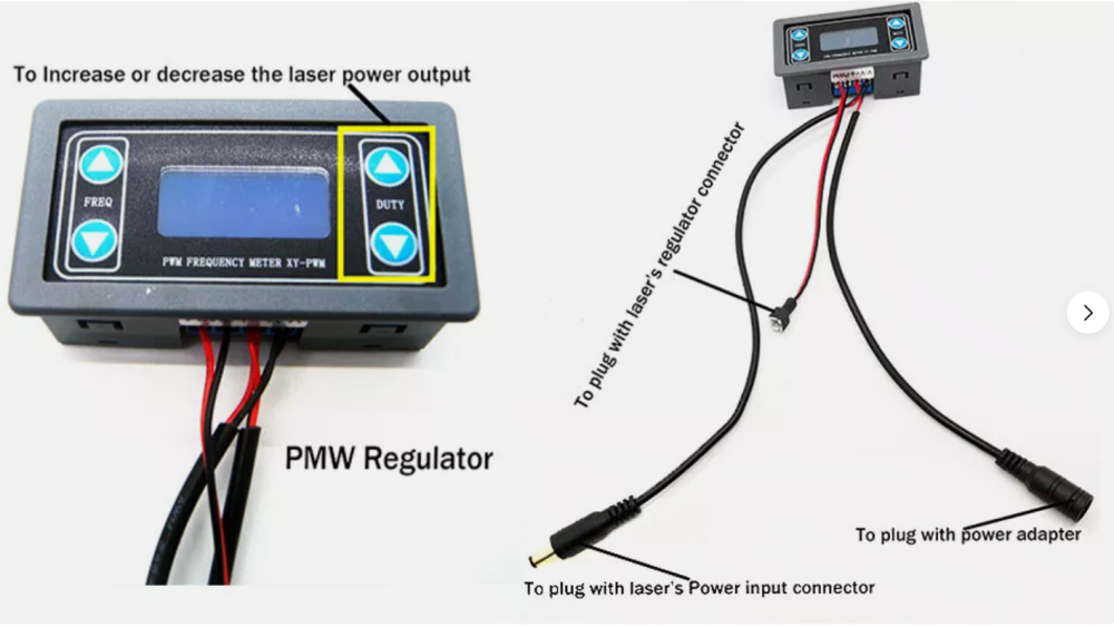 PWM/TTL Laser Power Output Regulator/Frequency and Duty Adjustable