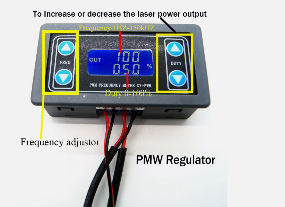PWM/TTL Laser Power Output Regulator/Frequency and Duty Adjustable