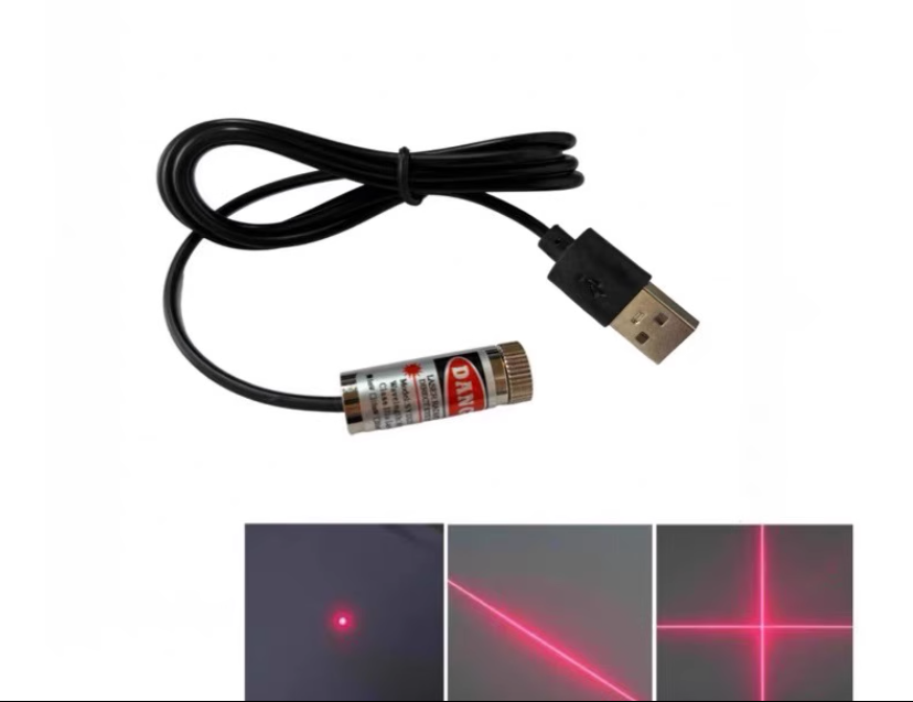 3pcs/Lot 650nm 50mW red laser module, adjustable focus Dot+Cross+Line red laser module with USB battery case
