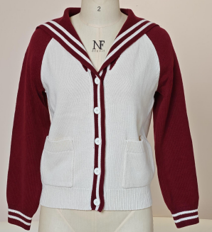 CHILDREN'S KNITTED CARDIGAN WITH SAILOR COLLAR