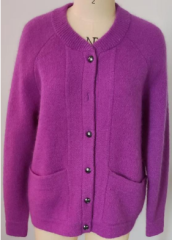 WOMEN'S KNITTED CREW NECK CARDIGAN