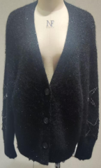 WOMEN'S KNITTED CARDIGAN WITH BEADING