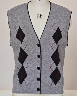 WOMEN'S JACQUARD KNITTED SWEATER VEST
