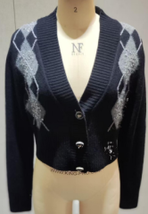 WOMEN'S JACQUARD KNITTED CARDIGAN
