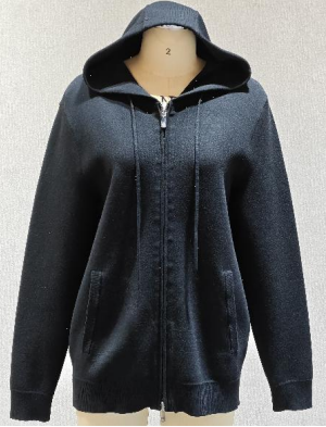 MEN'S ZIPPER KNITTED WITH HOOD CARDIGAN