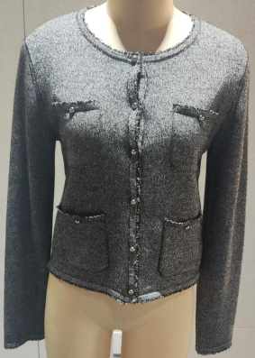 LADIES' KNITTED LONG SLEEVE CARDIGAN