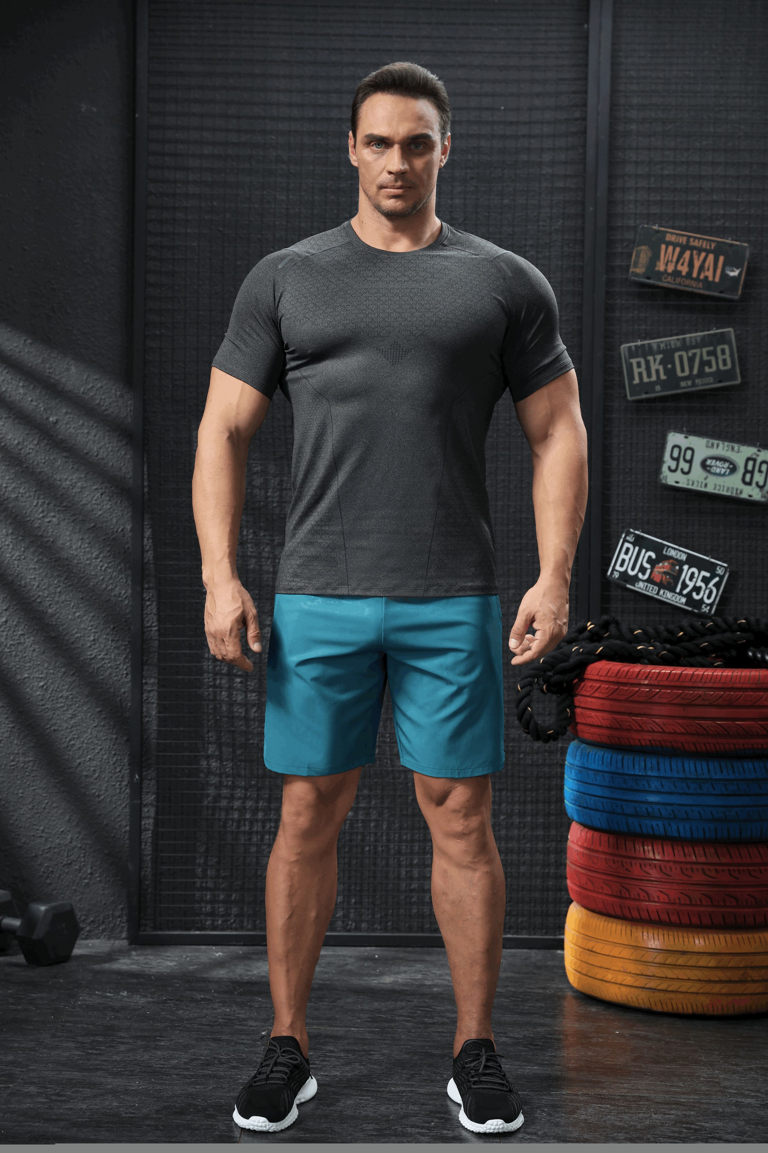 324302 Sports Running Short Sleeve Fitness Wear T-Shirt