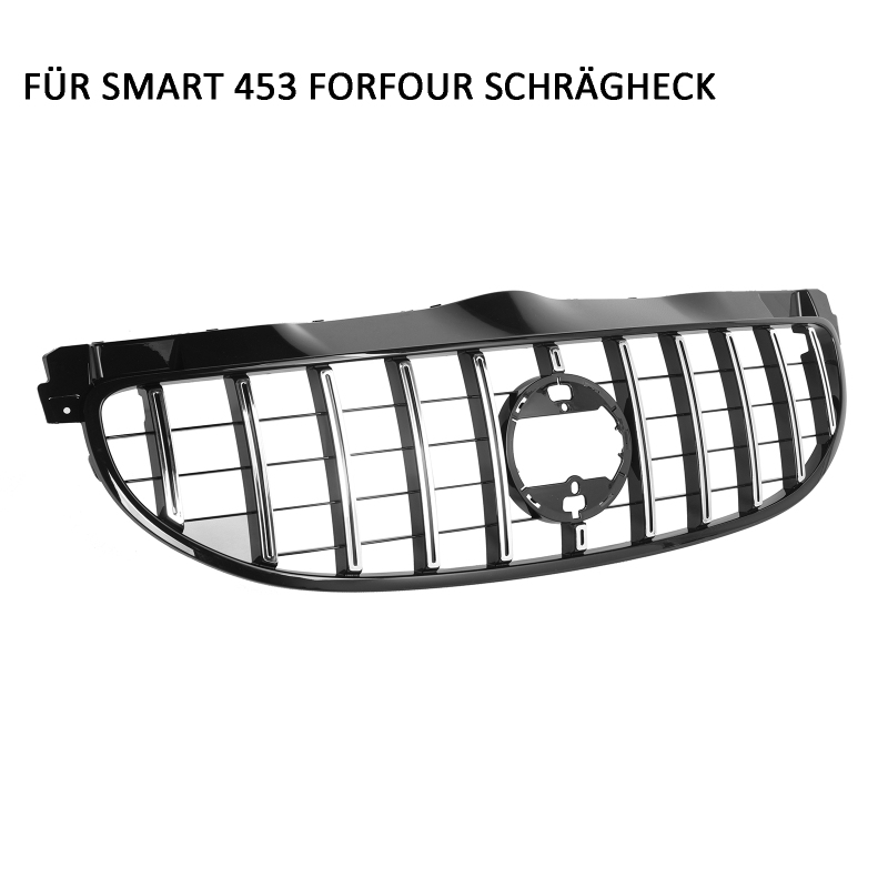 Kühlergrill Chrome Schwarz GT Panamericana passend für Smart Forfour W453 Schr?gheck