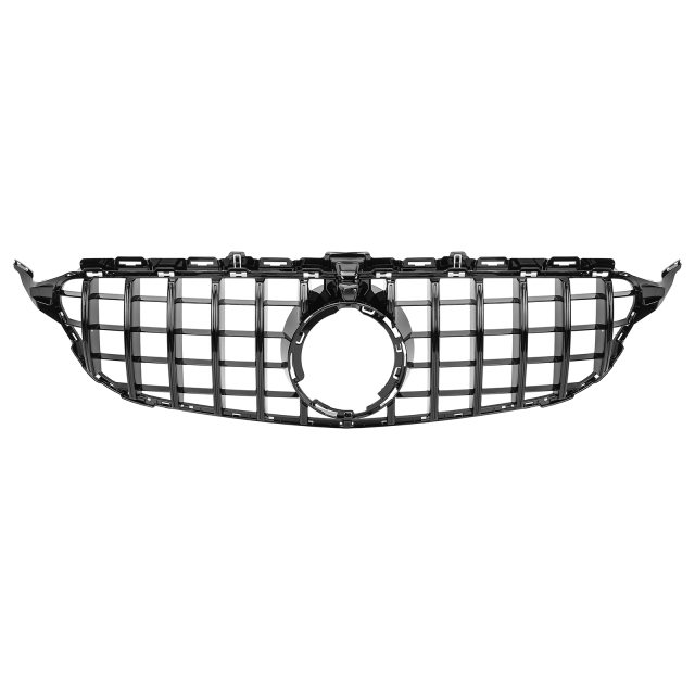 Kühlergrill glanz Schwarz GT Panamericana passend für Mercedes C-Klasse W205 S205 C205 A205 Facelift