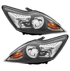 2x Front Scheinwerfer für Ford Focus II MK2 Facelift Schwarz Hauptscheinwerfer