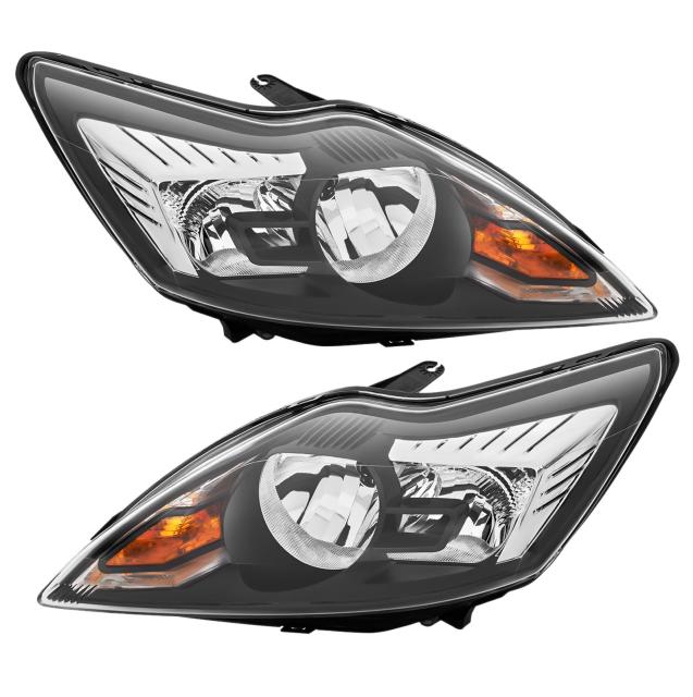 2x Front Scheinwerfer für Ford Focus II MK2 Facelift Schwarz Hauptscheinwerfer
