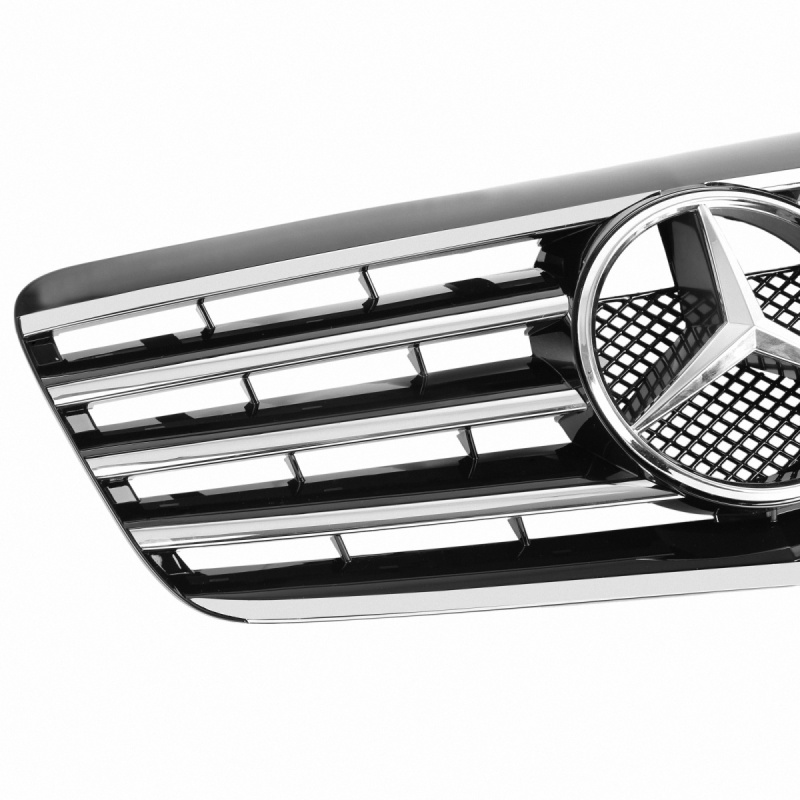 Kühlergrill glanz Schwarz Chrom passend für Mercedes E-Klasse W211 S211 VF211 Facelift