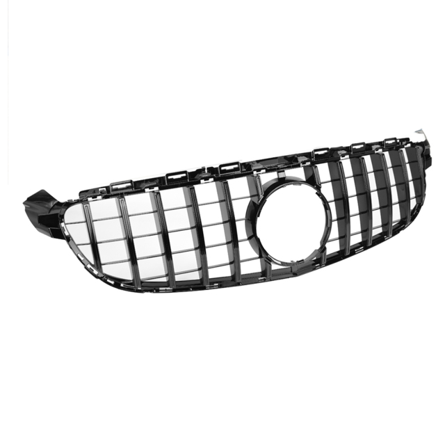 Kühlergrill glanz Schwarz GT Panamericana Grill ohne Kamera Passend für Mercedes C-Klasse W205 C63 Vorfacelift