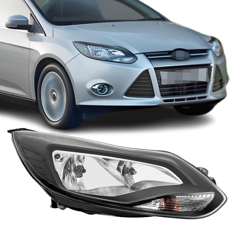 Front Scheinwerfer Rechts für Ford Focus MK3 10-14 Schwarz Hauptscheinwerfer