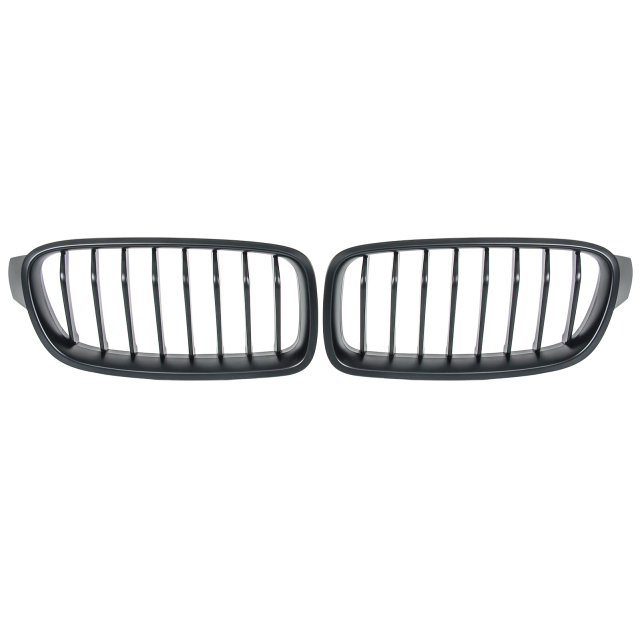 Nieren Grill matt Schwarz 8-teilig passend für BMW 3er F30 F31