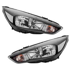 Scheinwerfer LED DRL für Ford Focus III MK3 Facelift Schwarz Hauptscheinwerfer