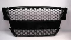 Passt für Audi A5 8T Waben Grill Kühlergrill Front Grill Schwarz Glanz bis 2011