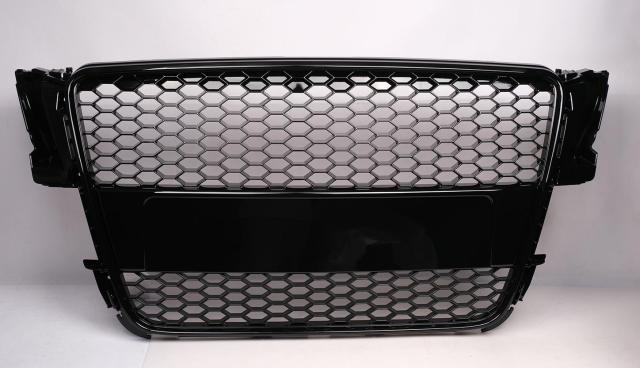 Passt für Audi A5 8T Waben Grill Kühlergrill Front Grill Schwarz Glanz bis 2011