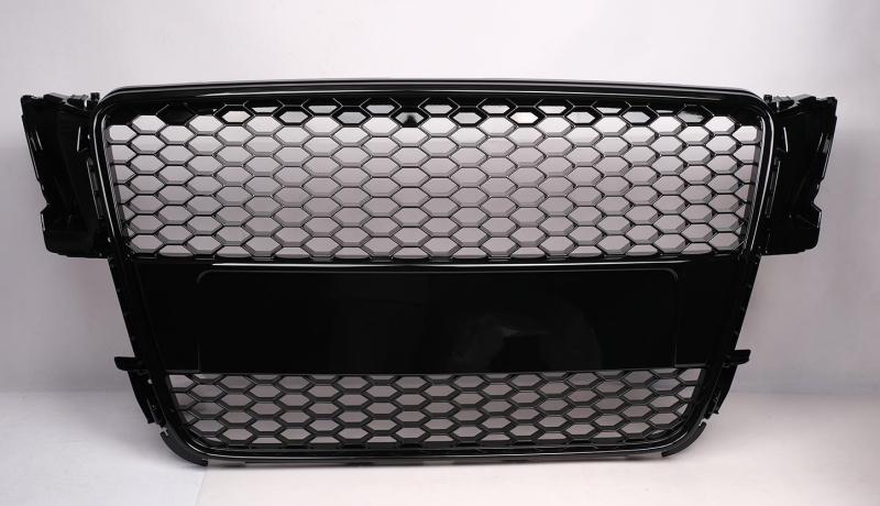 Passt für Audi A5 8T Waben Grill Kühlergrill Front Grill Schwarz Glanz bis 2011