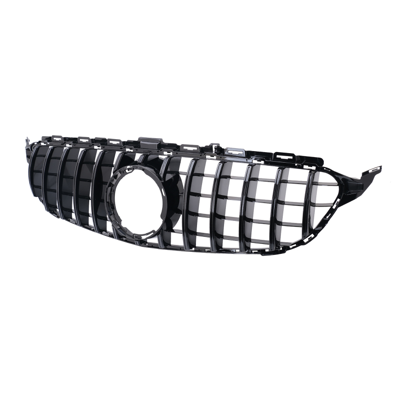 Kühlergrill glanz Schwarz GT Panamericana Grill ohne Kamera Passend für Mercedes C-Klasse W205 S205 C205 A205 Facelift