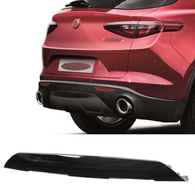 Heck Diffusor für Sto?stange Alfa Romeo Stelvio Glanz Schwarz Cover 156144518